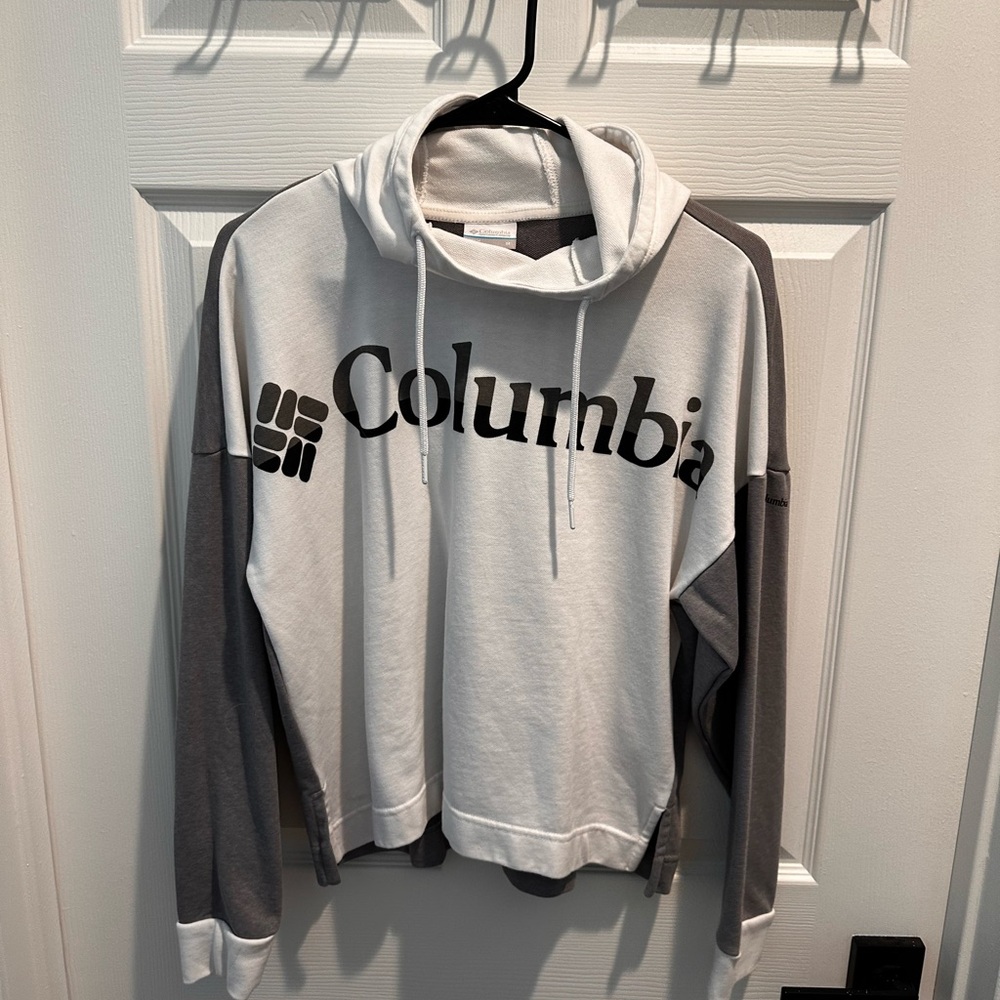 Columbia Women's Black and White Cowl Neck Sweater
